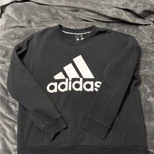 Adidas Black and White Crewneck Sweater
